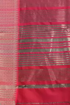 Pink embroidered cotton silk saree with blouse