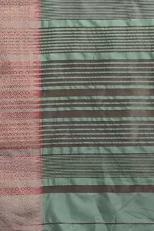 Green embroidered cotton silk saree with blouse
