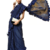 Blue embroidered georgette saree with blouse
