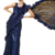 Blue embroidered georgette saree with blouse
