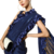 Blue embroidered georgette saree with blouse