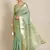 Green Embroidered Silk Blend Saree With Blouse