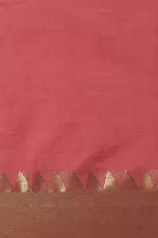 Pink printed silk blend saree with blouse