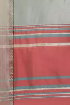 Sky blue plain cotton silk saree with blouse