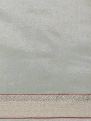 Sky blue plain cotton silk saree with blouse 8