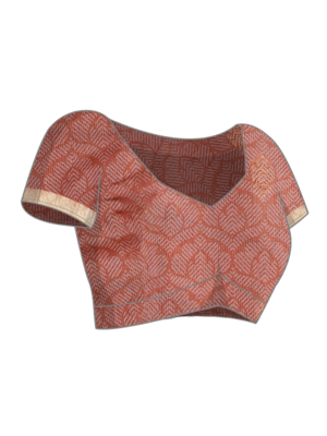 pink printed banarasi silk blend saree with blouse 6