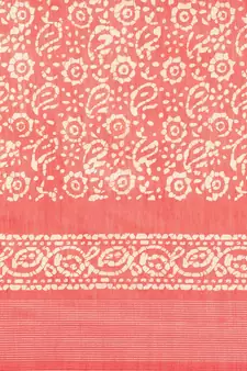 Pink printed linen saree with blouse