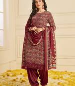 Maroon digital print pure crepe salwar