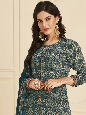 Navy blue digital print pure crepe salwar 4