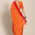 Orange printed georgette saree with blouse