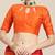 Orange printed georgette saree with blouse