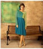 dark jade georgette  embroidered readymade indo western wear