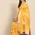 Yellow embroidered cotton silk saree with blouse