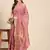 Pink embroidered cotton silk saree with blouse