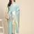 Sky blue embroidered cotton silk saree with blouse