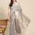 Grey embroidered cotton silk saree with blouse