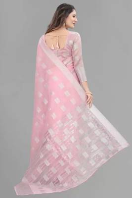 Woven Design Zari Linen Silk Banarasi Saree 3