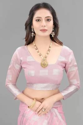 Woven Design Zari Linen Silk Banarasi Saree 4