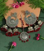 Maroon jhumkas