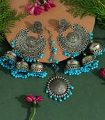 Turquoise jhumkas