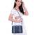 Blue Checked Pattern PU Structured Solid Sling Bag