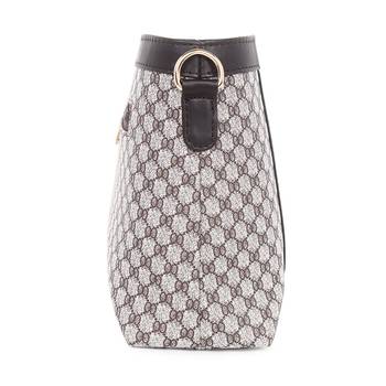 Beige Checked Pattern PU Structured Solid Sling Bag 3