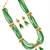Aarnaa Green Multistrand Beaded Bridal Necklace Earring  Set For Women-NS_1728_G_325