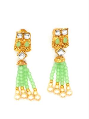 Mint Multistrand Beaded Bridal Necklace Earring  Set For Women-NS_1728_MT_325 3