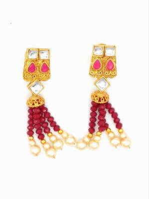 Ruby Multistrand Beaded Bridal Necklace Earring  Set For Women-NS_1728_R_325 3