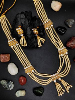 White Multistrand Beaded Bridal Necklace Earring  Set For Women-NS_1728_RG_325 3