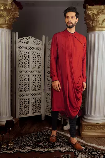 Red Kara Kurta Set