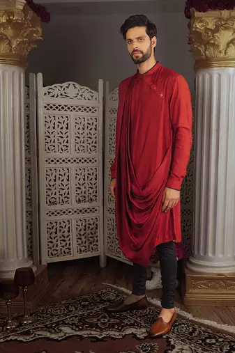 Red Kara Kurta Set
