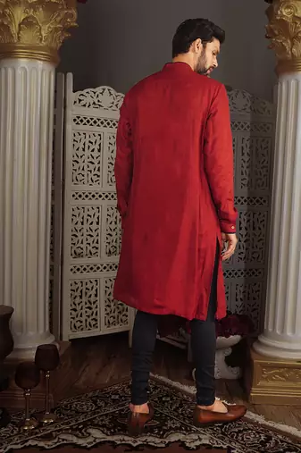 Red Kara Kurta Set