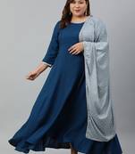 XL LOVE by Janasya Teal plain rayon ethnic-kurtis