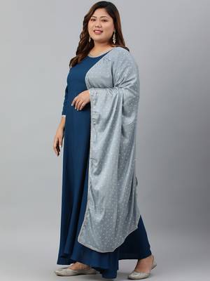 XL LOVE by Janasya Teal plain rayon ethnic-kurtis 3
