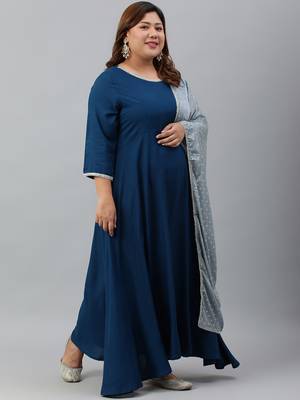 XL LOVE by Janasya Teal plain rayon ethnic-kurtis 4