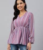 Pink printed georgette tunics