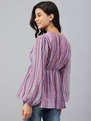 Pink printed georgette tunics 5