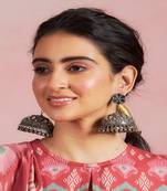 Mirror Jhumkas,Oxidized Earrings,Indian Jewelry,Antique Jewelry,Afghani Earrings,Boho Jewelry,Dangle Earrings