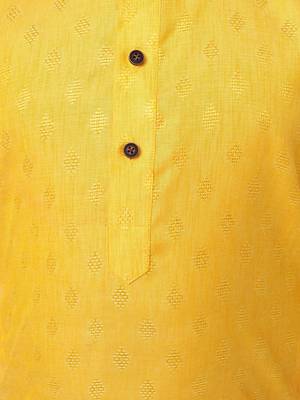 Namaskar Yellow woven silk blend boys-kurta-pyjama 4