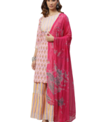 Pink floral print cotton salwar