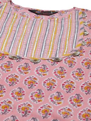 Pink floral print cotton salwar 4