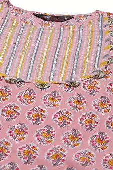 Pink floral print cotton salwar