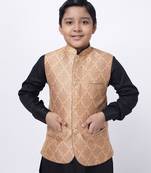 Namaskar Pink woven silk boys-blazer