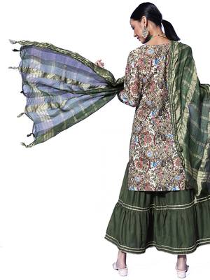 White floral print blended cotton salwar 3