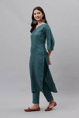Blue floral print cotton poly salwar 2