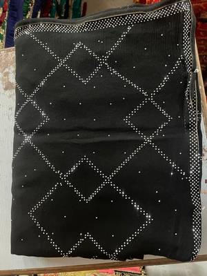Black Blooming Georgette Siroski Original Diamond Work 2