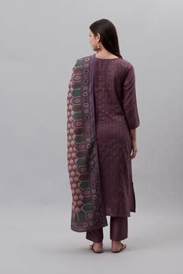 Maroon floral print cotton poly salwar 3
