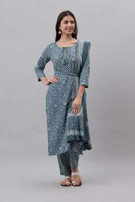 Blue floral print pure cotton salwar 1