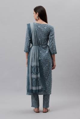 Blue floral print pure cotton salwar 3